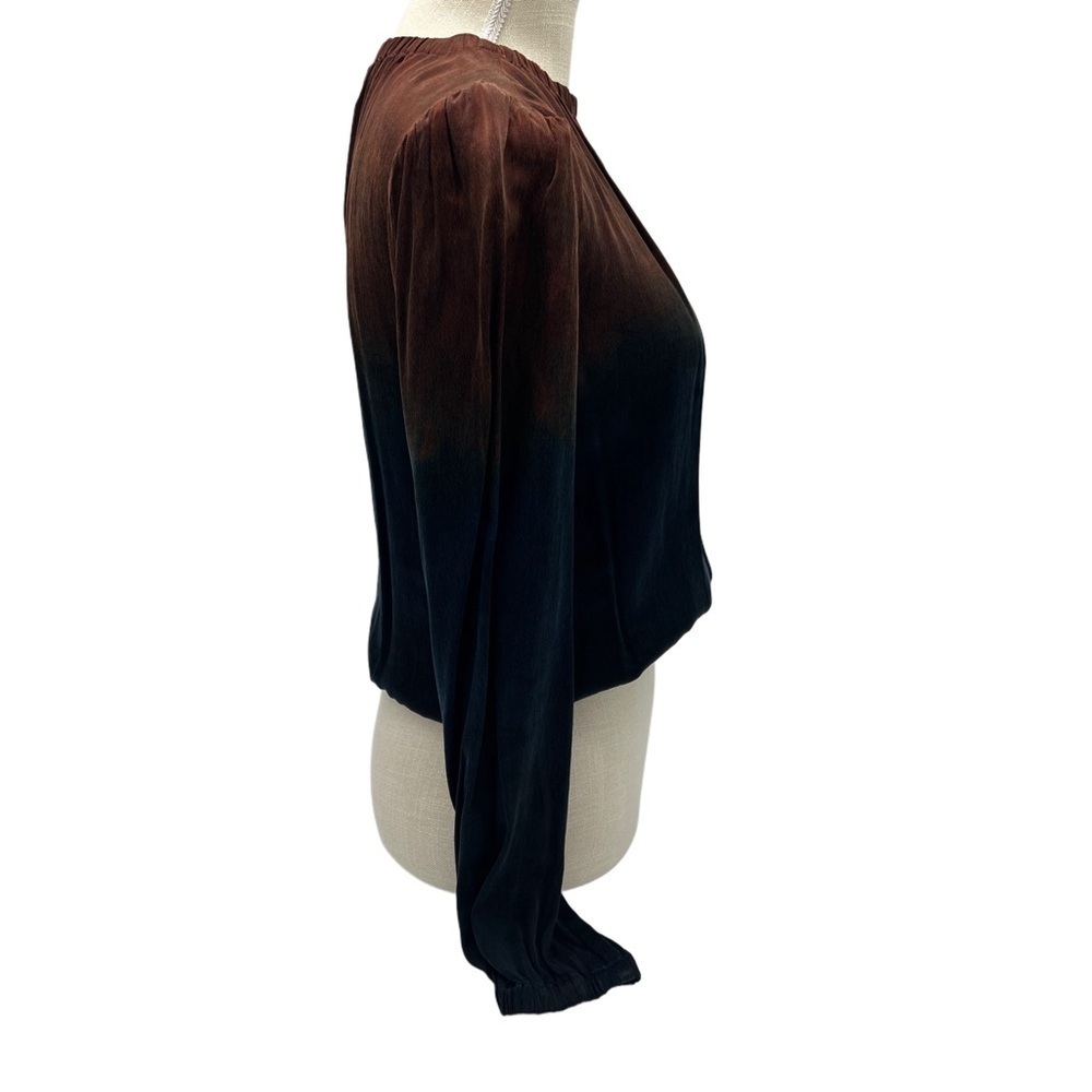 Evereve Cloth & Stone Ombre Banded Blouse Autumnsky Size XS - Picture 4 of 6